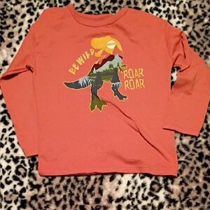 Be Wild Roar Roar Kids Dinosaur Shirt - Orange